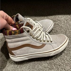 Vans High-Top Sneakers in Gray and Brown